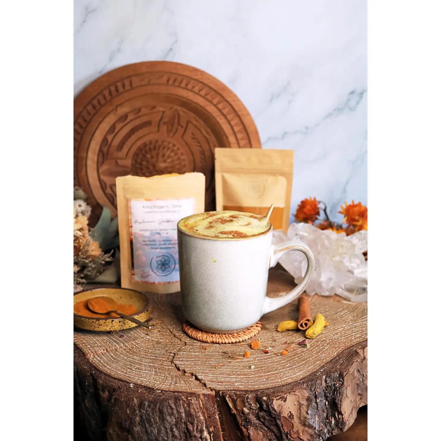 Latte doré aux champignons 60g| avec reishi et chaga, lait doré adaptogène végétalien