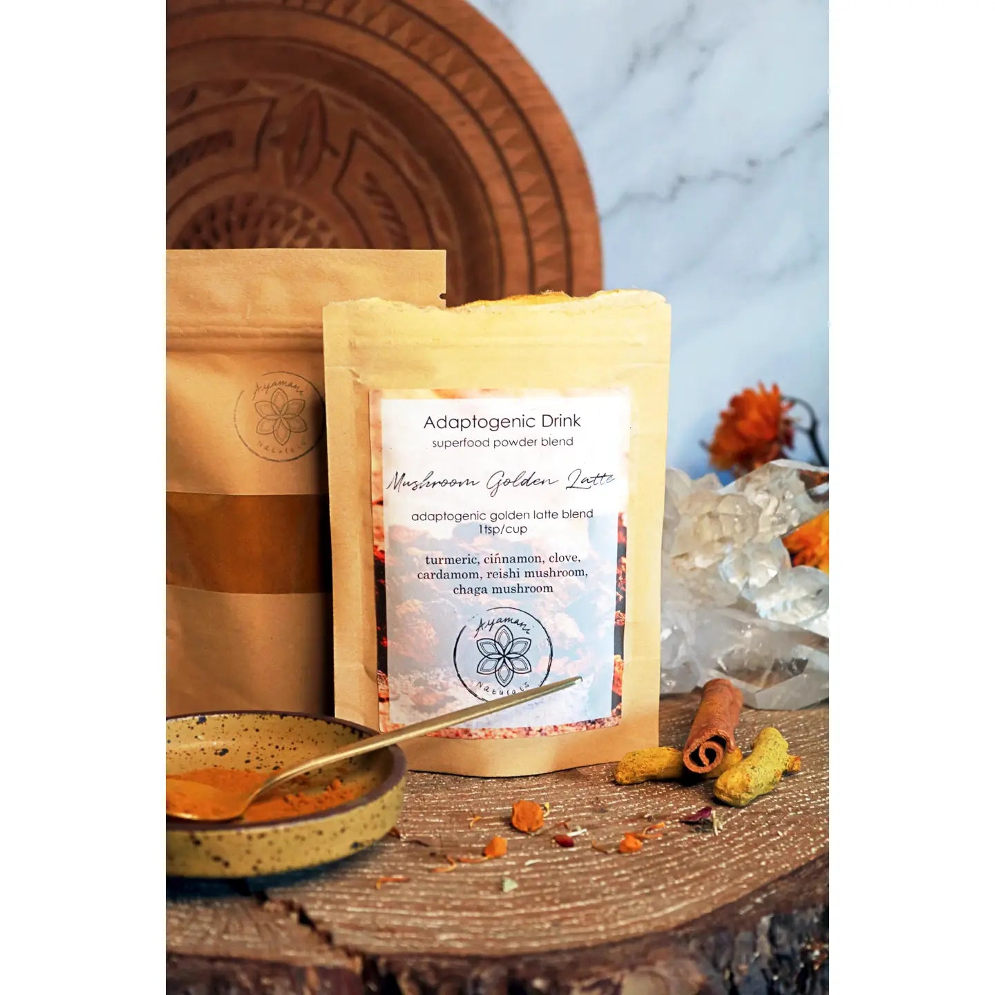Latte doré aux champignons 60g| avec reishi et chaga, lait doré adaptogène végétalien