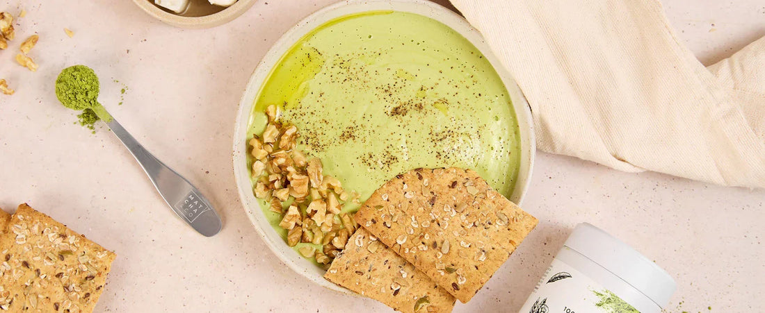 Dip de poire et feta au matcha
