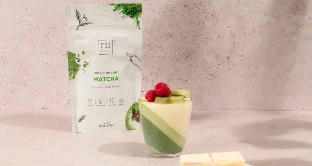 Panna Cotta au matcha et chocolat blanc