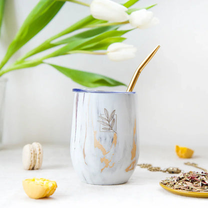 Calabash isolata in marmo dorato + Bombilla – Original Mate
