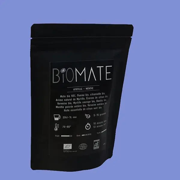 yerba mate myrtille- menthe BIO -Biomate