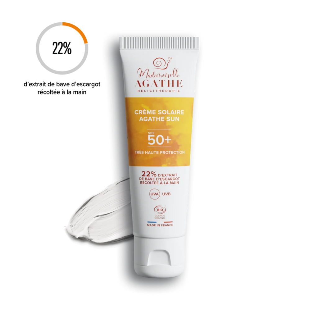 Crème solaire certifiée bio - non teintée spf50+ - Mademoiselle Agathe