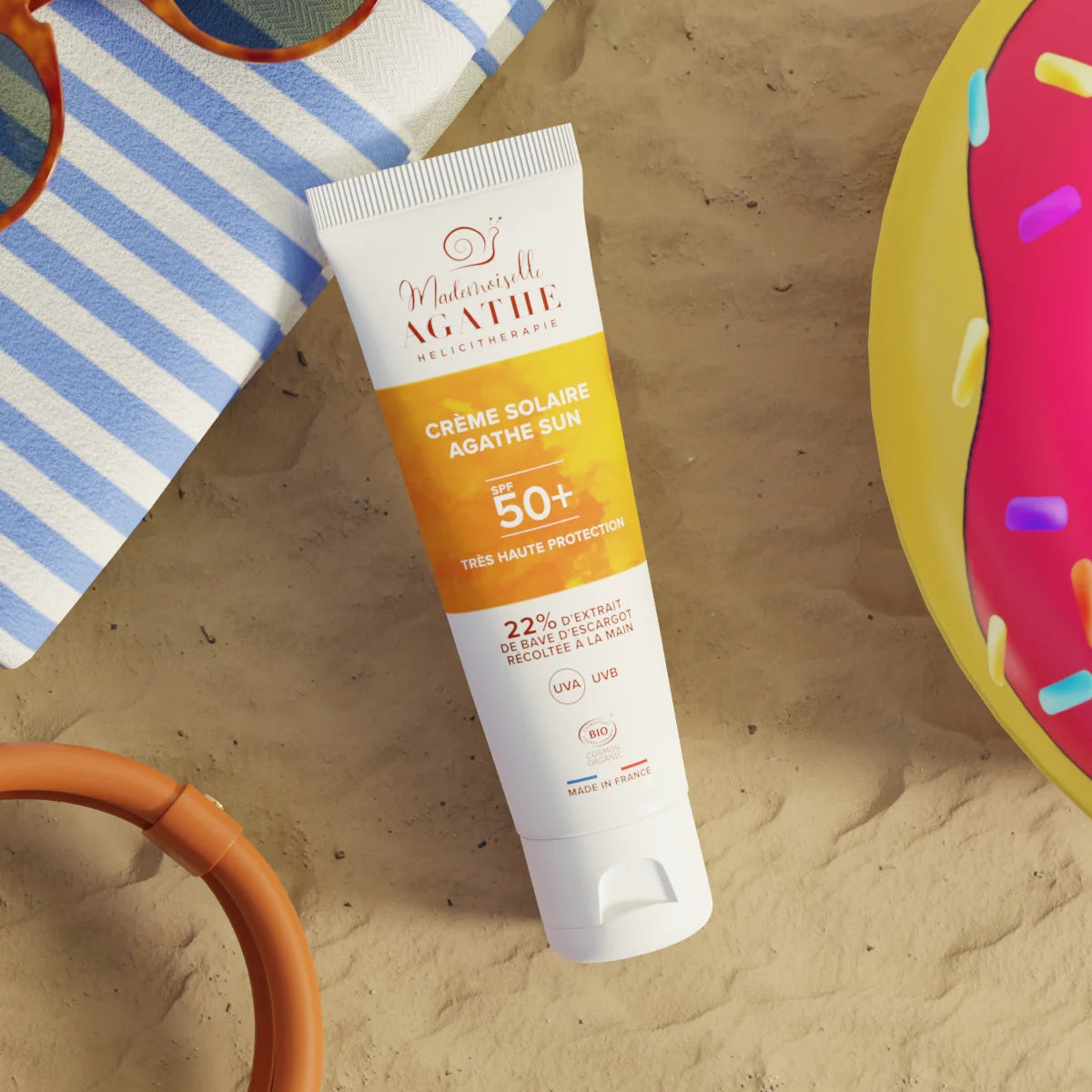 Crème solaire certifiée bio - non teintée spf50+ - Mademoiselle Agathe