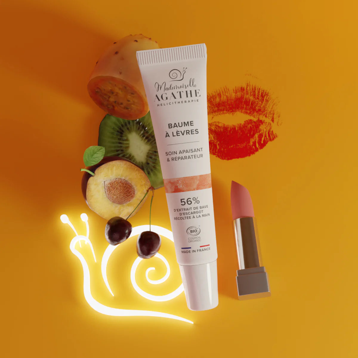 BAUME LEVRES Certifié Bio - Apaisant & Réparateur - Mademoiselle Agathe