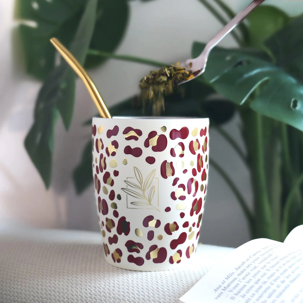 Calebasse isotherme Léopard format voyage 25 cl & sa bombilla - Original Maté