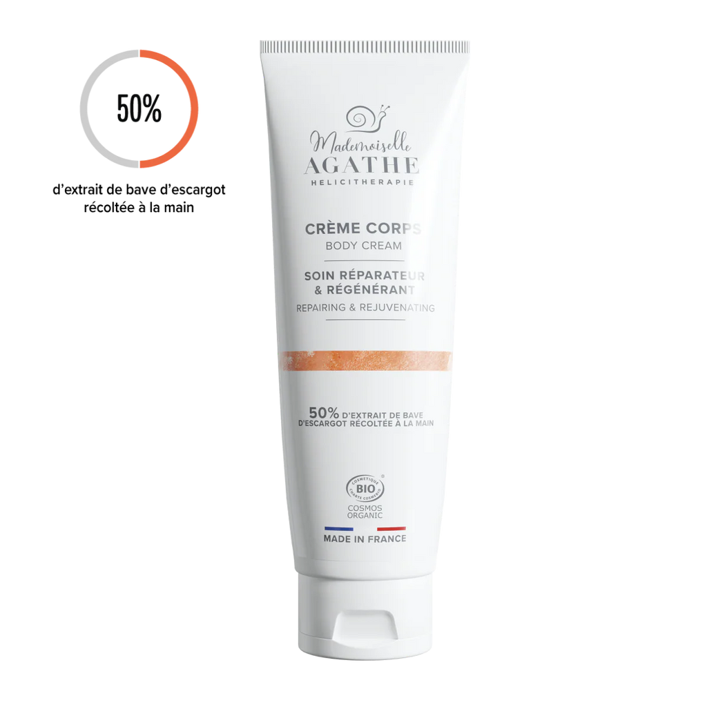 Crème corps à la bave d'escargot bio - réparatrice & régénérante - Mademoiselle Agathe