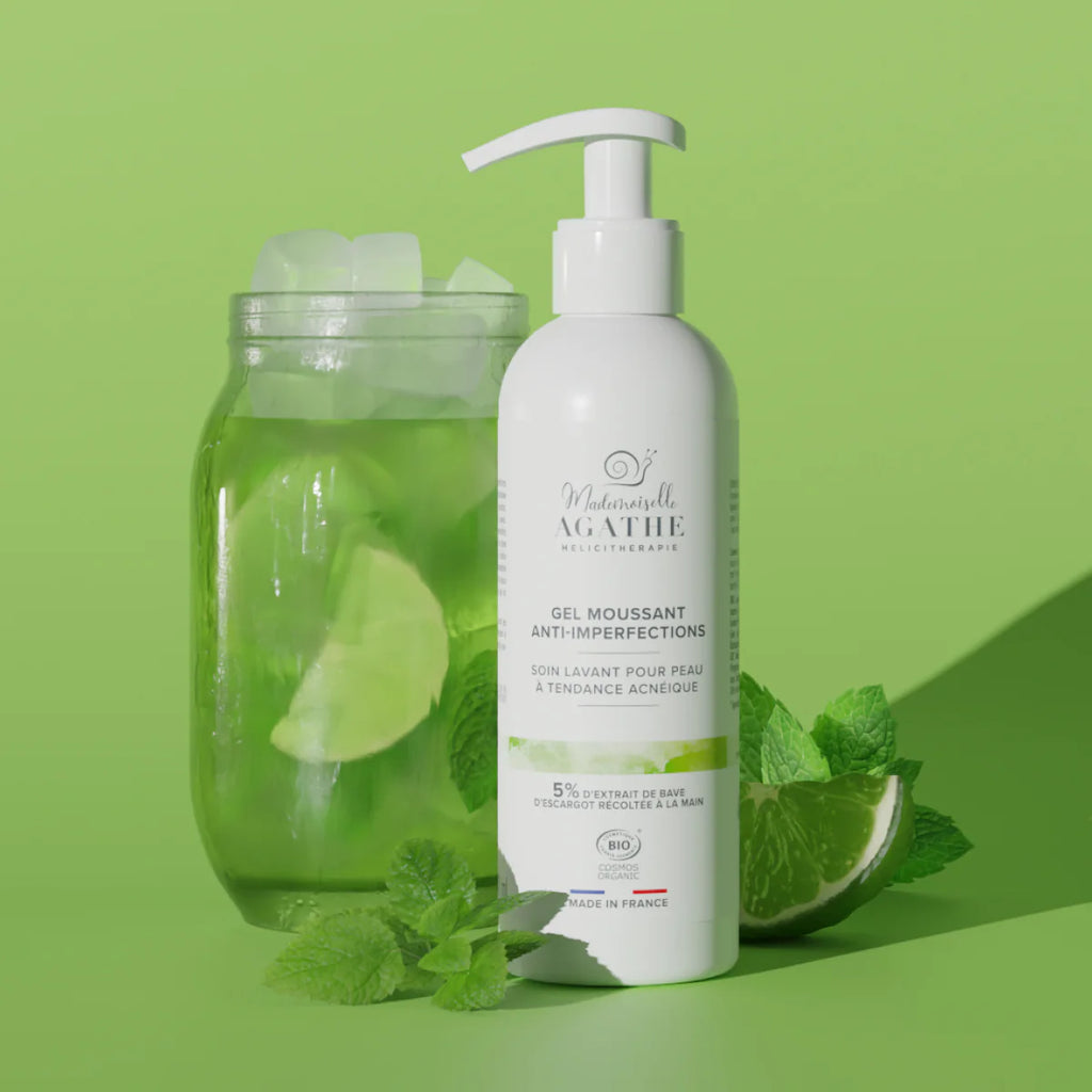 Gel moussant à la bave d'escargot bio - lavant & purifiant - Mademoiselle Agathe