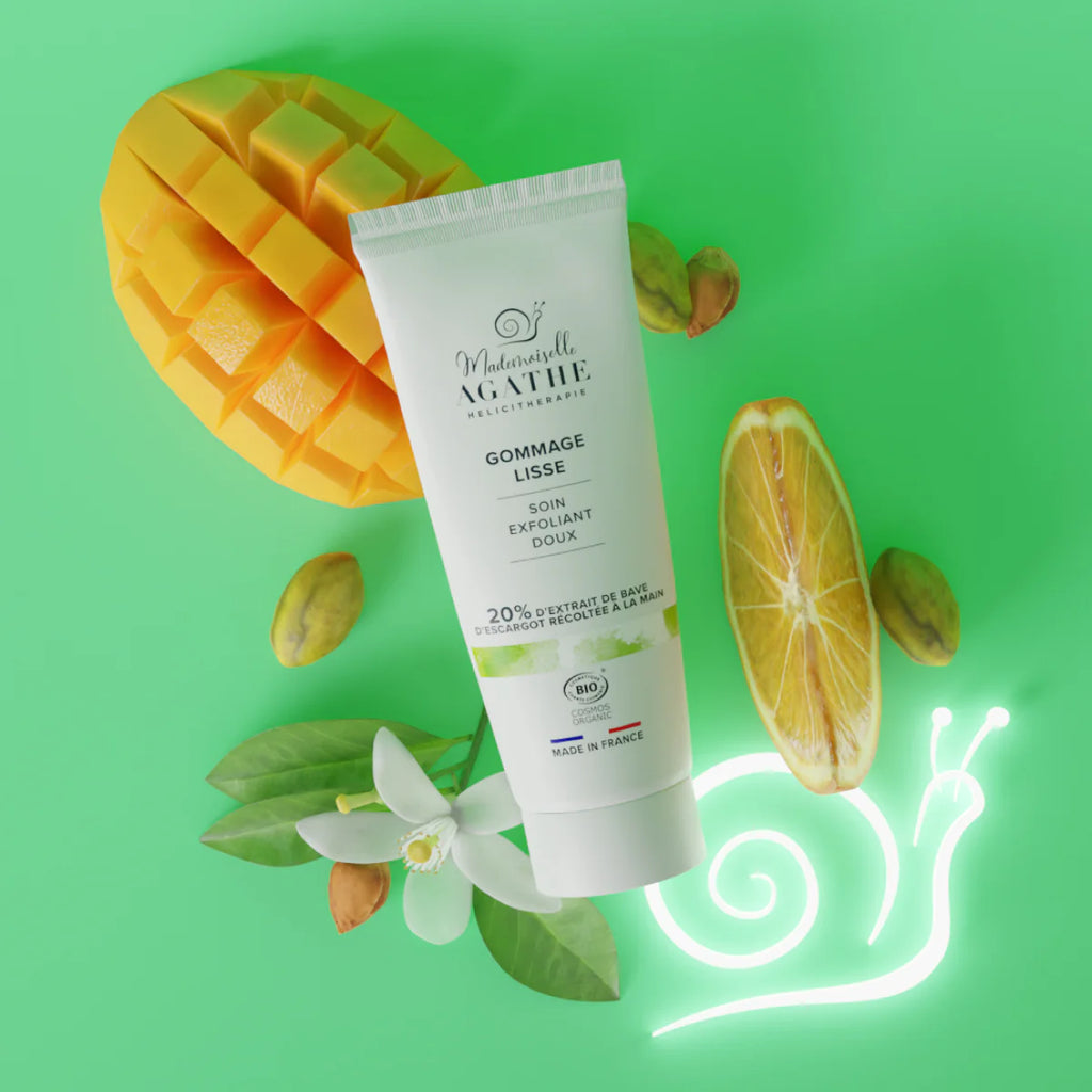 Gommage lisse à la bave d'escargot certifié bio - soin exfoliant doux - Mademoiselle Agathe