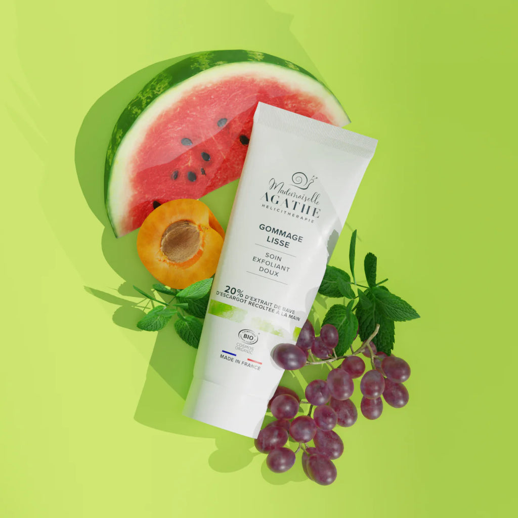 Gommage lisse à la bave d'escargot certifié bio - soin exfoliant doux - Mademoiselle Agathe