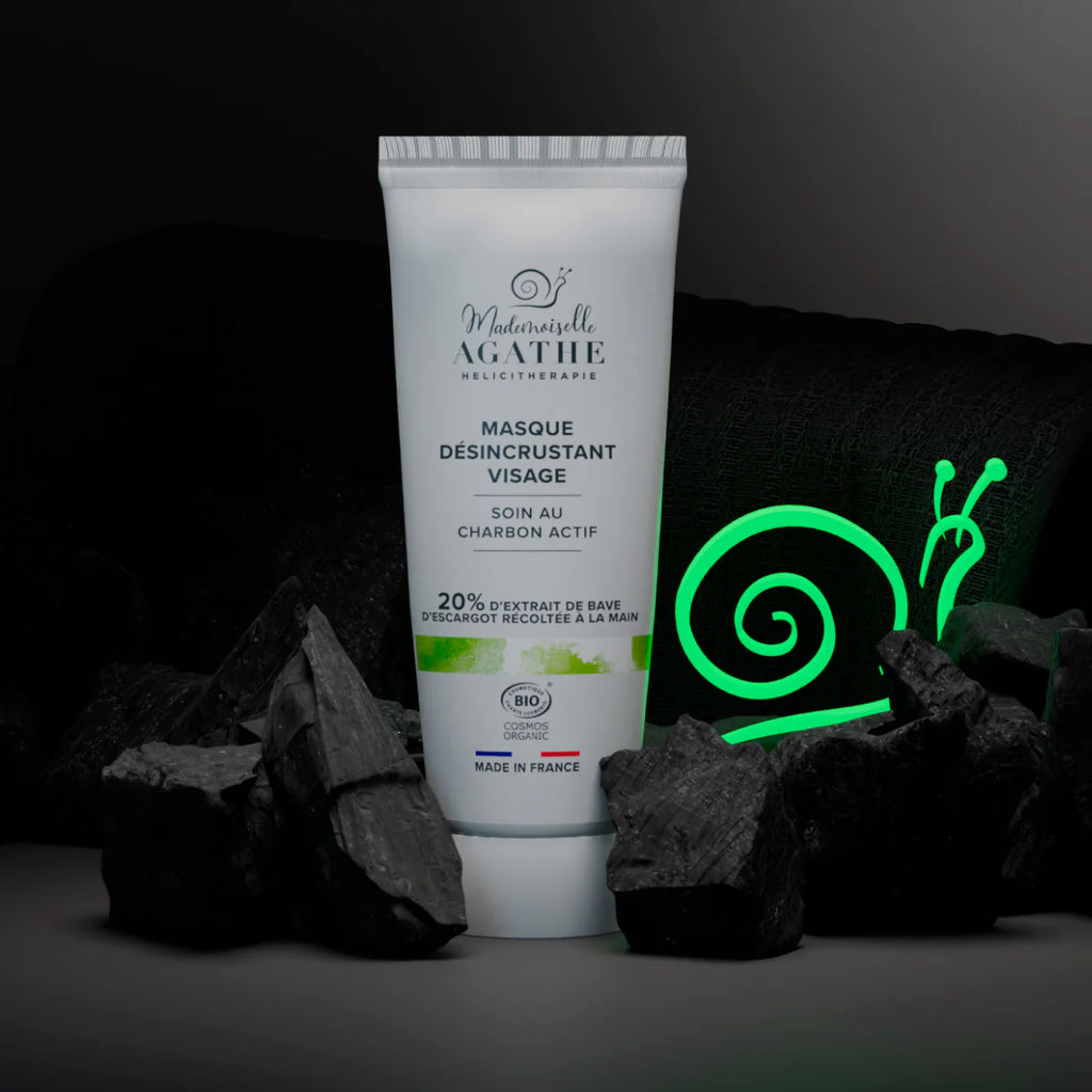 Masque au charbon actif à la bave d'escargot certifié bio - Mademoiselle Agathe