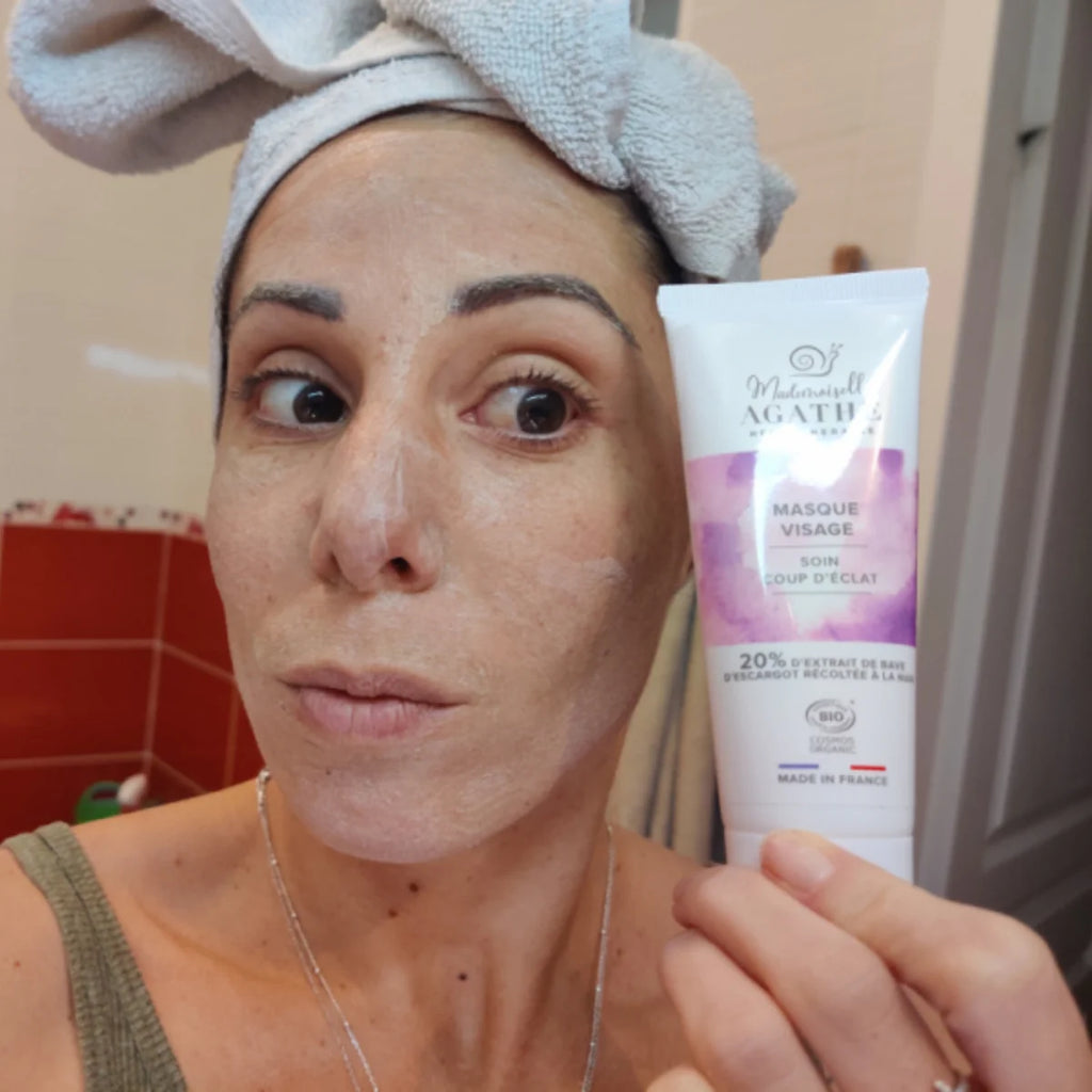 Masque éclat à la bave d'escargot bio - éclaircissant & unifiant - Mademoiselle Agathe