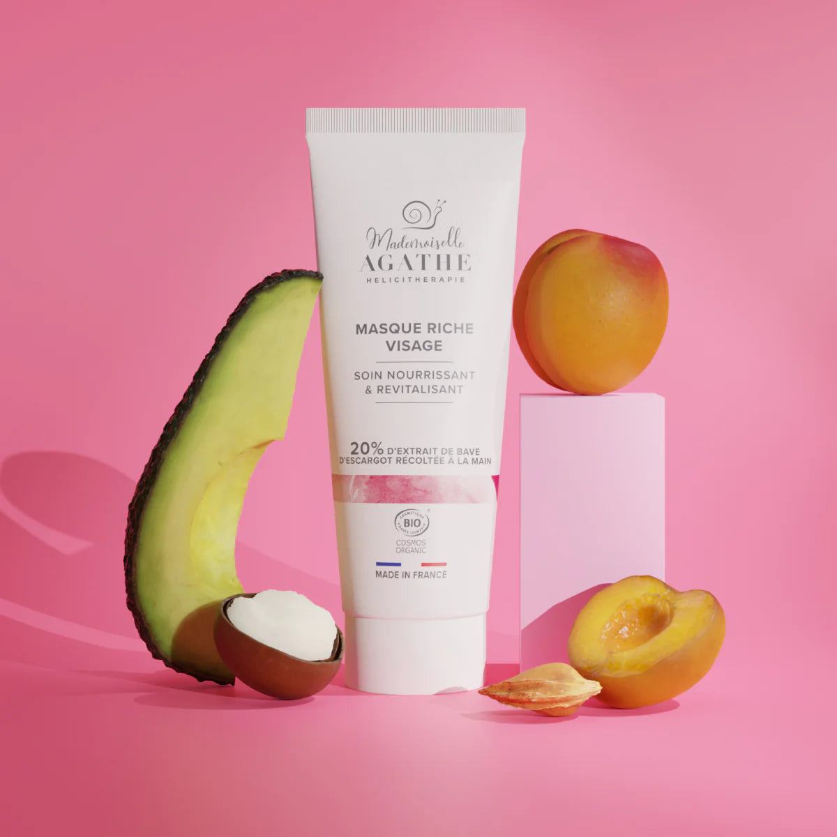 Masque riche à la bave d'escargot bio - nourrit & revitalise - Mademoiselle Agathe