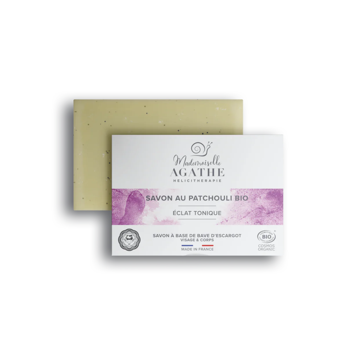 Savon patchouli à la bave d'escargot bio - éclat tonique  - Mademoiselle Agathe