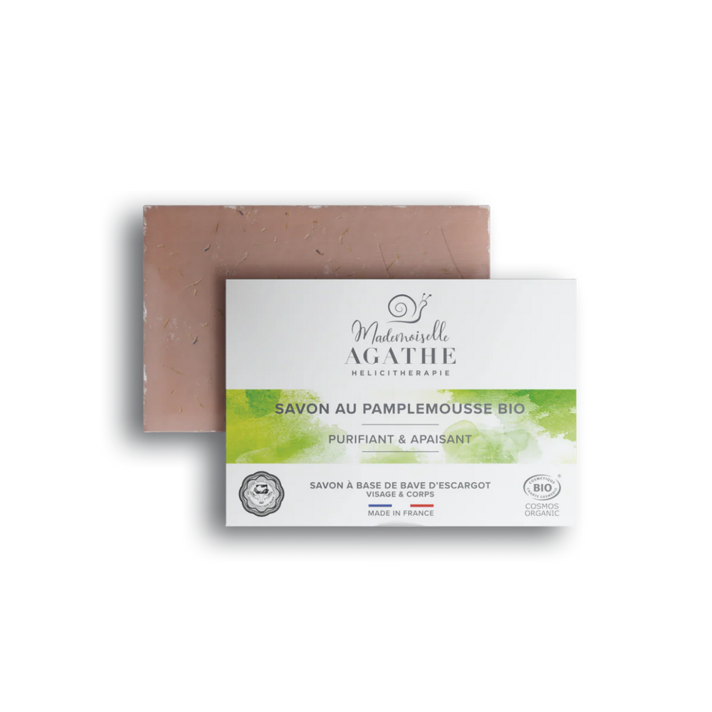 Savon pamplemousse à la bave d'escargot bio - purifiant & apaisant - Mademoiselle Agathe