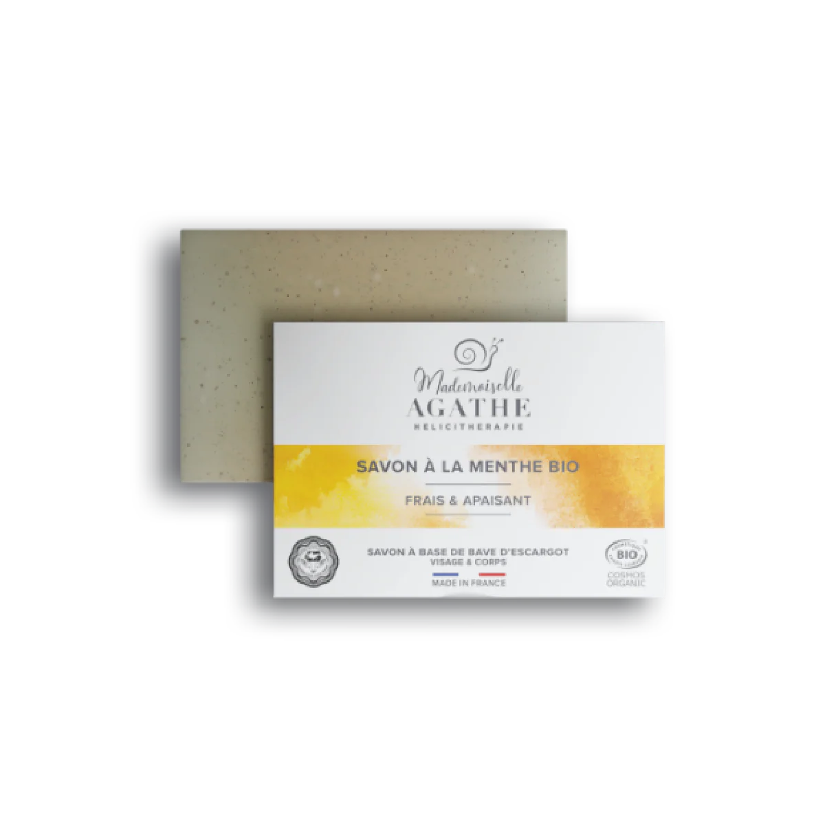 Savon menthe à la bave d'escargot bio - frais & apaisant - Mademoiselle Agathe