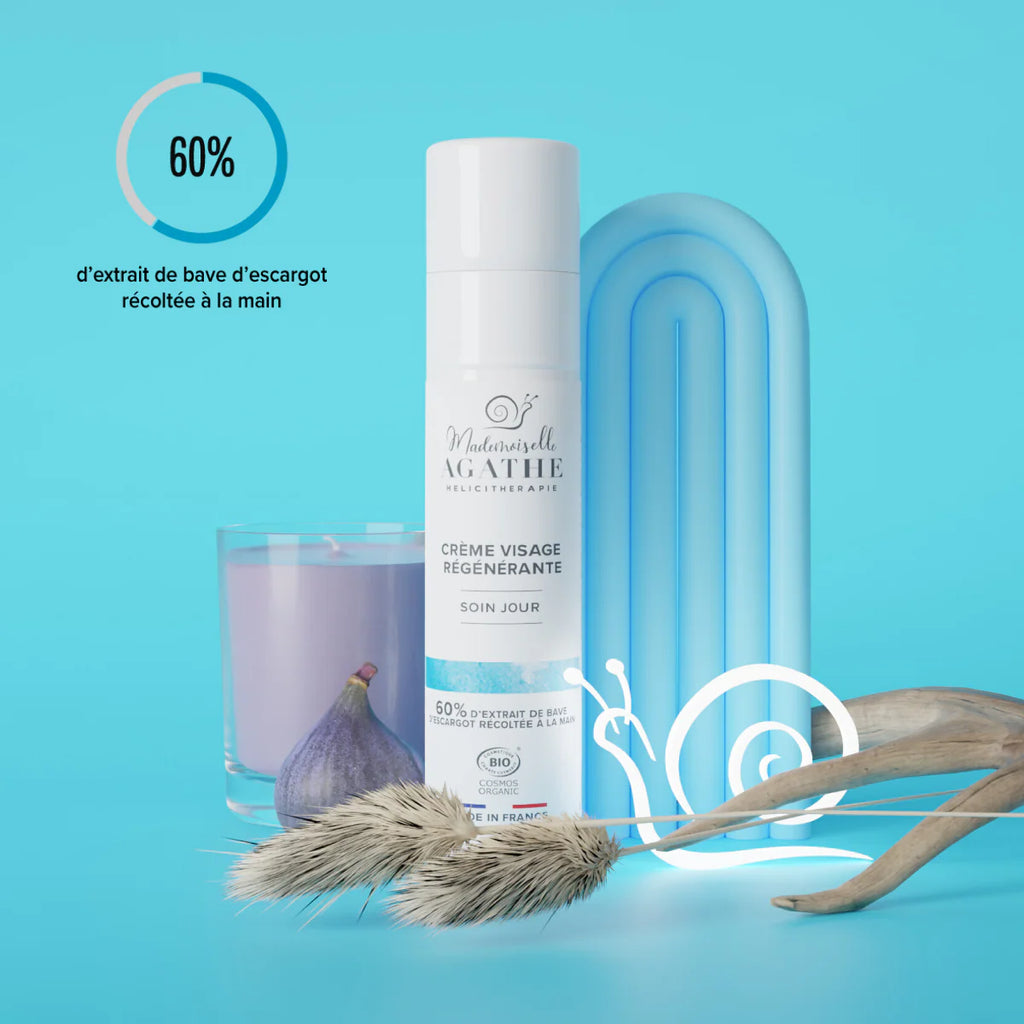 Crème jour à la bave d'escargot certifiée bio - hydratante & régénérante - Mademoiselle Agathe