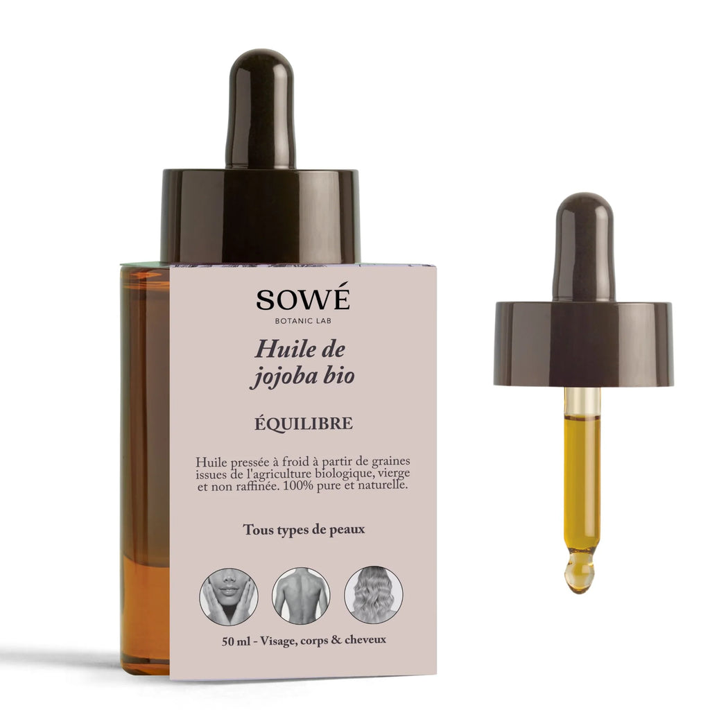Huile de jojoba BIO pressée à froid - Pour le corps et les cheveux - SOWÉ
