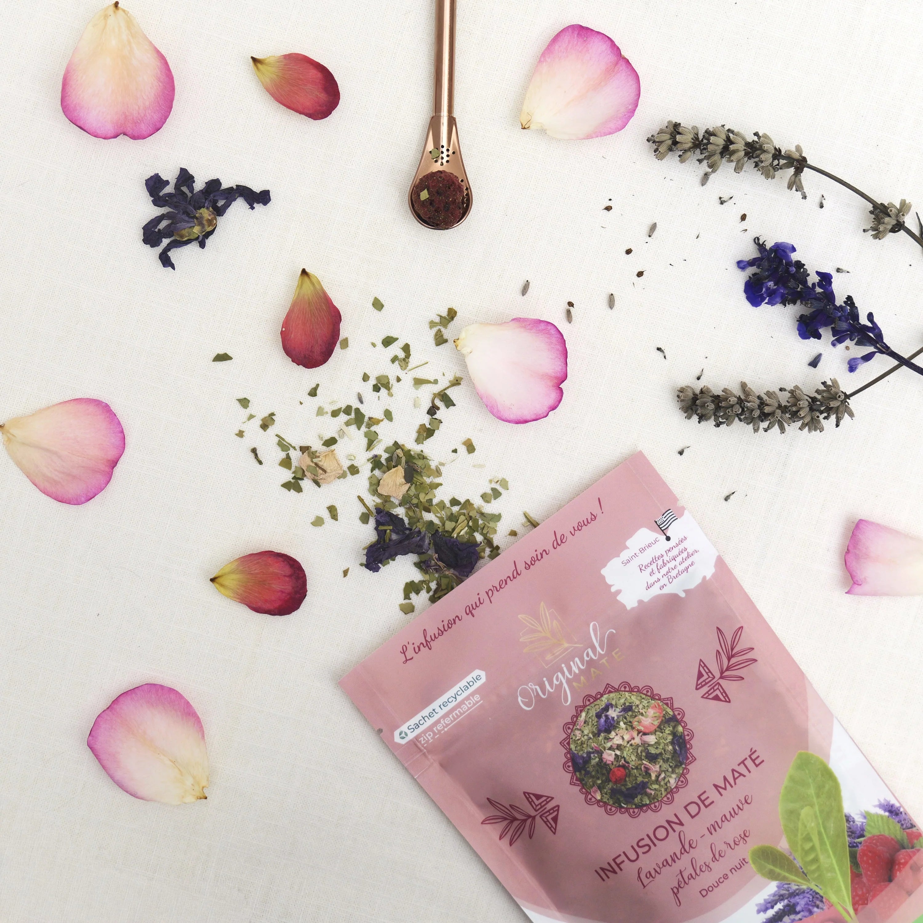 Yerba Maté Lavande, Mauve, Pétales de rose  – Douce Nuit - Original Maté