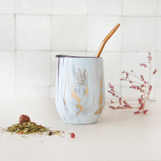 Calabash isolata in marmo dorato + Bombilla – Original Mate