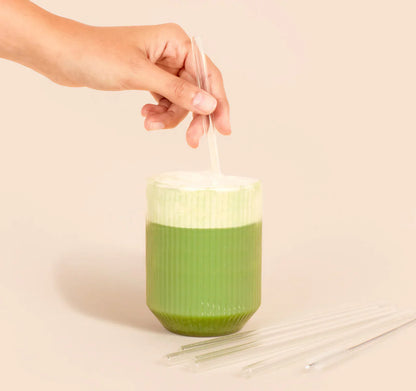 Cannucce di vetro riutilizzabili – Set da 6 + spazzola | Matcha&CO