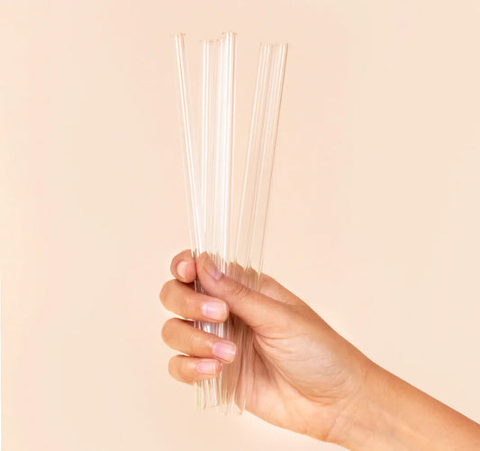 Wiederverwendbare Glasstrohhalme – Matcha&CO | 6er Set mit Bürste