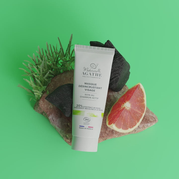 Masque au charbon actif à la bave d'escargot certifié bio - Mademoiselle Agathe