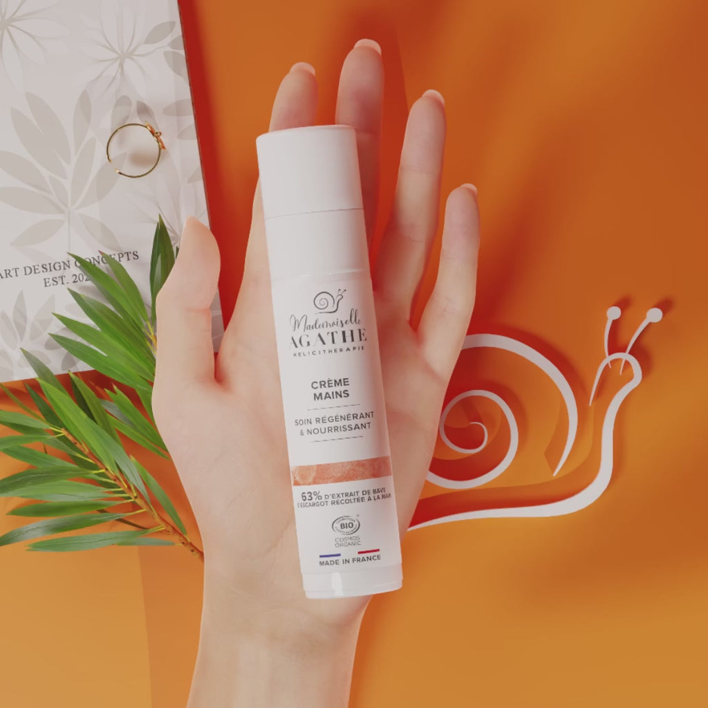 Crème mains à la bave d'escargot bio - nourrissante & régénératrice - Mademoiselle Agathe