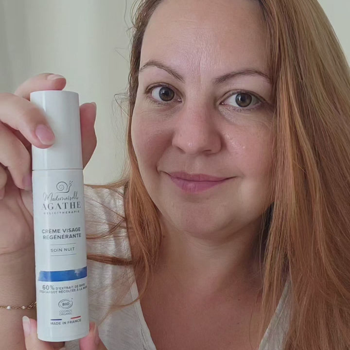 Crème nuit à la bave d'escargot certifiée bio - hydratante & régénérante - Mademoiselle Agathe