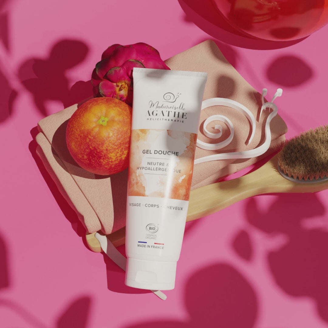 Gel douche à la bave d'escargot bio - pour toute la famille - Mademoiselle Agathe