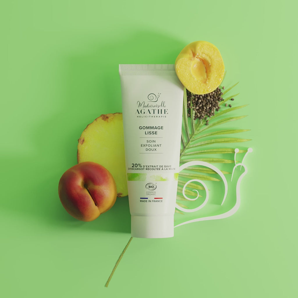 Gommage lisse à la bave d'escargot certifié bio - soin exfoliant doux - Mademoiselle Agathe