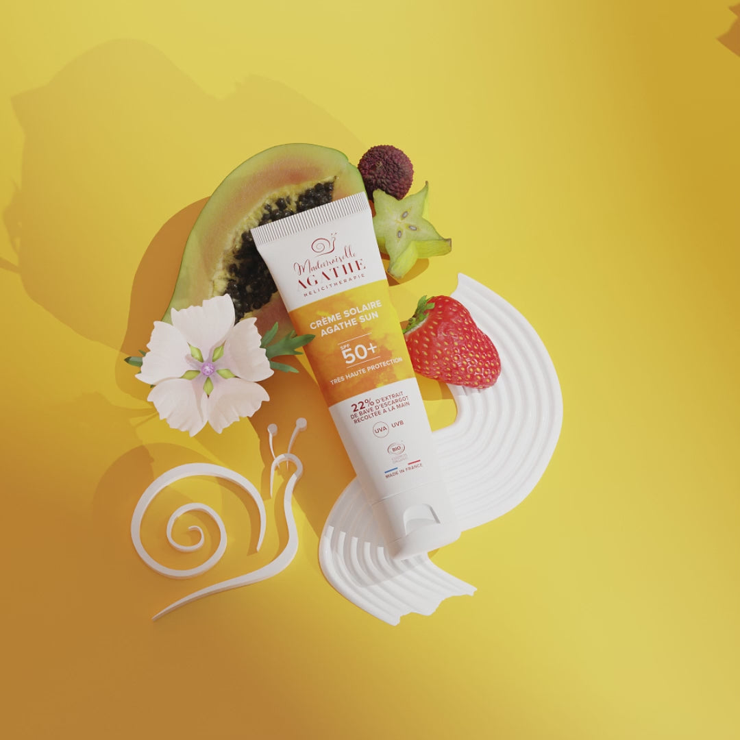 Crème solaire certifiée bio - non teintée spf50+ - Mademoiselle Agathe